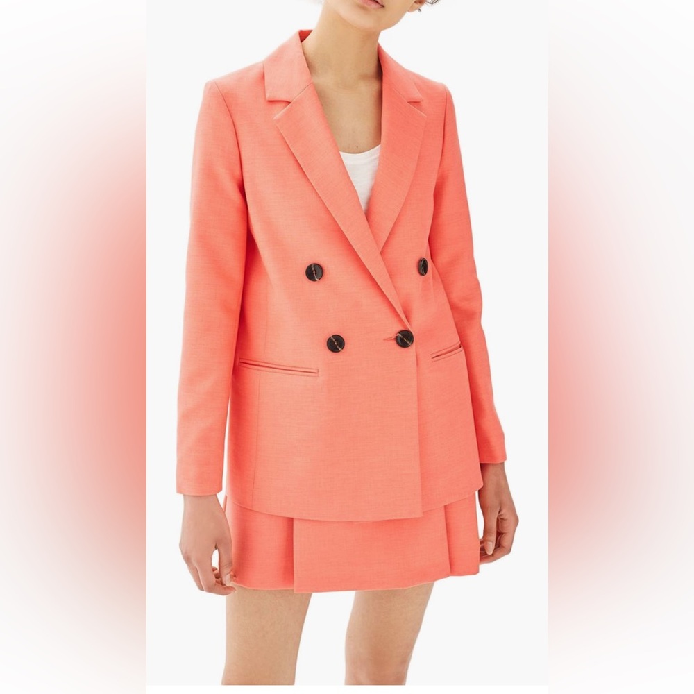 TOPSHOP Women's Coral Double-Breasted Blazer